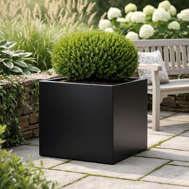 Vierkante aluminium plantenbak 40x40x40 cm - Gitzwart (RAL 9005) - Doika - Plantenbak - Geroba -  - Quadrus1