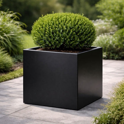 Vierkante aluminium plantenbak 40x40x40 cm - Gitzwart (RAL 9005) - Doika - Plantenbak - Geroba -  - Quadrus1