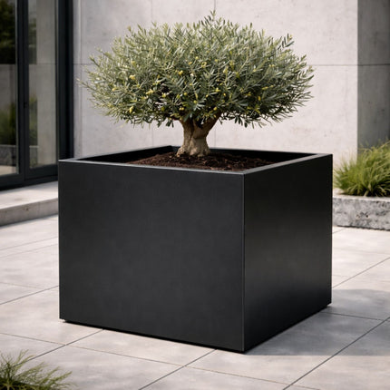 Vierkante aluminium plantenbak 70x70x70 cm - Gitzwart (RAL 9005) - Doika - Plantenbak - Geroba -  - Quadrus4