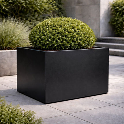 Vierkante aluminium plantenbak 80x80x60 cm - Gitzwart (RAL 9005) - Doika - Plantenbak - Geroba -  - Artus4