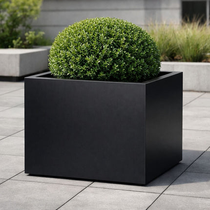 Vierkante aluminium plantenbak 80x80x60 cm - Gitzwart (RAL 9005) - Doika - Plantenbak - Geroba -  - Artus4