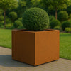 Vierkante cortenstalen plantenbak met bodem 100x100x100 cm - Doika - Plantenbak - Geroba -  - QuadraB7