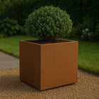 Vierkante cortenstalen plantenbak met bodem 70x70x70 cm - Doika - Plantenbak - Geroba -  - QuadraB5
