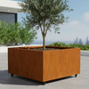 Vierkante cortenstalen plantenbak met wielen 120x120x60 cm - Doika - Plantenbak - Geroba -  - ArtesaWH12