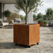 Vierkante cortenstalen plantenbak met wielen 60x60x60 cm - Doika - Plantenbak - Geroba -  - QuadraWH4