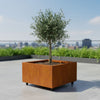 Vierkante cortenstalen plantenbak met wielen 80x80x40 cm - Doika - Plantenbak - Geroba -  - ArtesaWH51