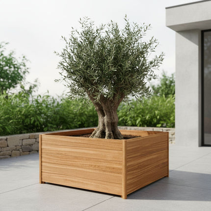Vierkante Hardhouten plantenbak met poten 140x140x68 cm - Doika - Plantenbak - Geroba -  - 
