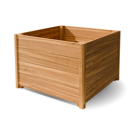 Vierkante Hardhouten plantenbak met poten 80x80x55 cm - Doika - Plantenbak - Geroba -  - ARRELH2