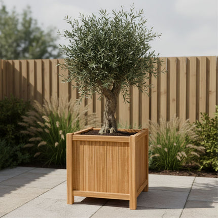Vierkante Hardhouten plantenbak met poten 80x80x80 cm - Doika - Plantenbak - Geroba -  - FUSTAH5