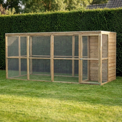 Volière Koen 448 x 179 x 183 cm - Geïmpregneerd hout - Doika - Volière - Glorenza - 8720094051208 - 8720094051208