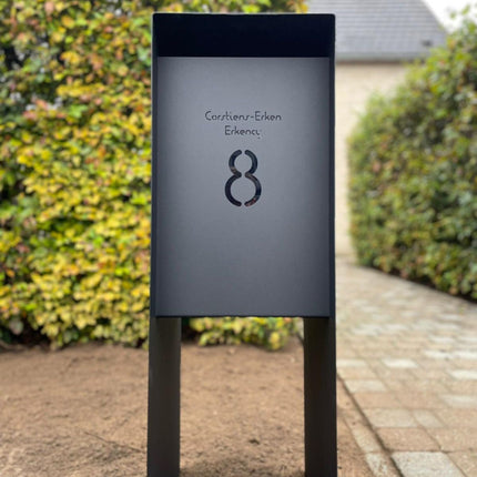 Zwarte Brievenbus GB007 Achteruitname (RAL 9005) - Doika - Brievenbus - Geroba -  - CartaZ1