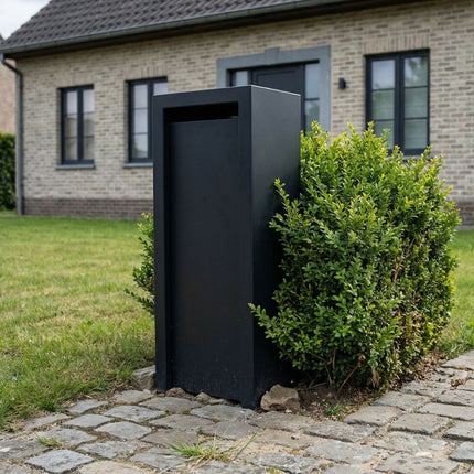 Zwarte Brievenbus GB011 Achteruitname (RAL 9005) - Doika - Brievenbus - Geroba -  - LitruZ1