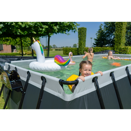 EXIT Piscine en cuir noir 540x250x122cm avec pompe à filtre - noir
