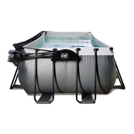 EXIT Black Leather zwembad 400x200x122cm met zandfilterpomp en overkapping en warmtepomp - zwart - Doika BV - Rechthoekige zwembaden - EXIT Toys - 8720088269596 - 30.67.42.20