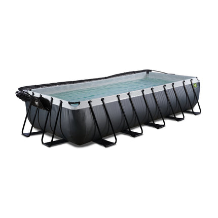 EXIT Black Leather zwembad 540x250x100cm met zandfilterpomp en overkapping en warmtepomp - zwart - Doika BV - Rechthoekige zwembaden - EXIT Toys - 8720289693824 - 30.57.53.20