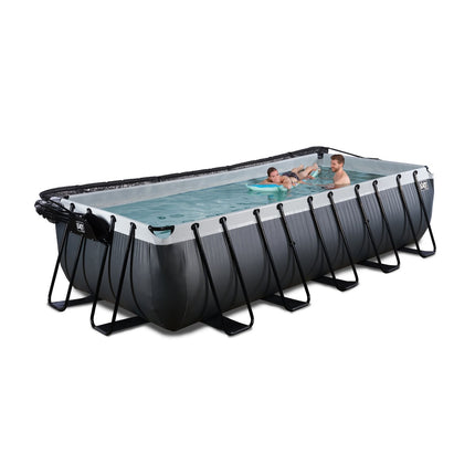 EXIT Black Leather zwembad 540x250x122cm met zandfilterpomp en overkapping - zwart - Doika BV - Rechthoekige zwembaden - EXIT Toys - 8720088267974 - 30.47.53.20