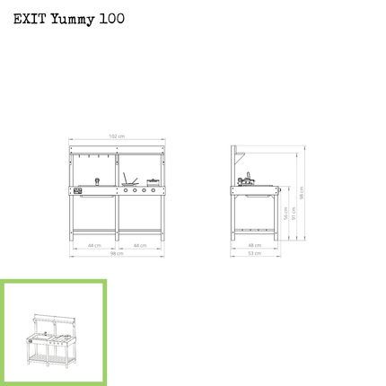 EXIT Yummy 100 houten buitenkeuken - naturel - Doika BV - Houten buitenkeukens - EXIT Toys - 8719874706278 - 51.10.10.00