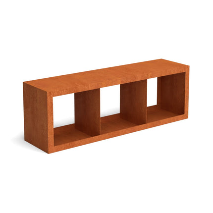 Geroba houtopslag Egura Cortenstaal 150x38,5x50cm met 3 vakken - Doika BV - Houtopslag - Geroba - EguraDC72