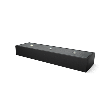 Langwerpige aluminium watertafel met fonteinen 400x100x40cm 103kg