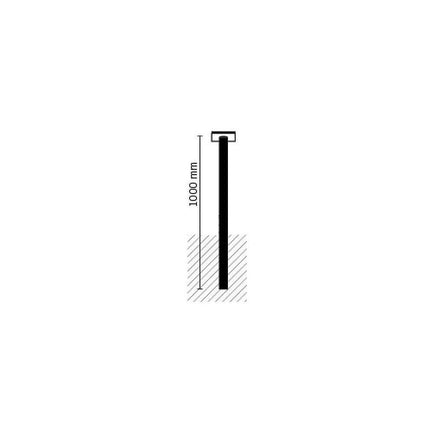 Safepost statief 1000 E In beton gegoten zwart RAL 9005 - Doika BV - Brievenbuspaal - Safepost - 7330589991004 - 99100